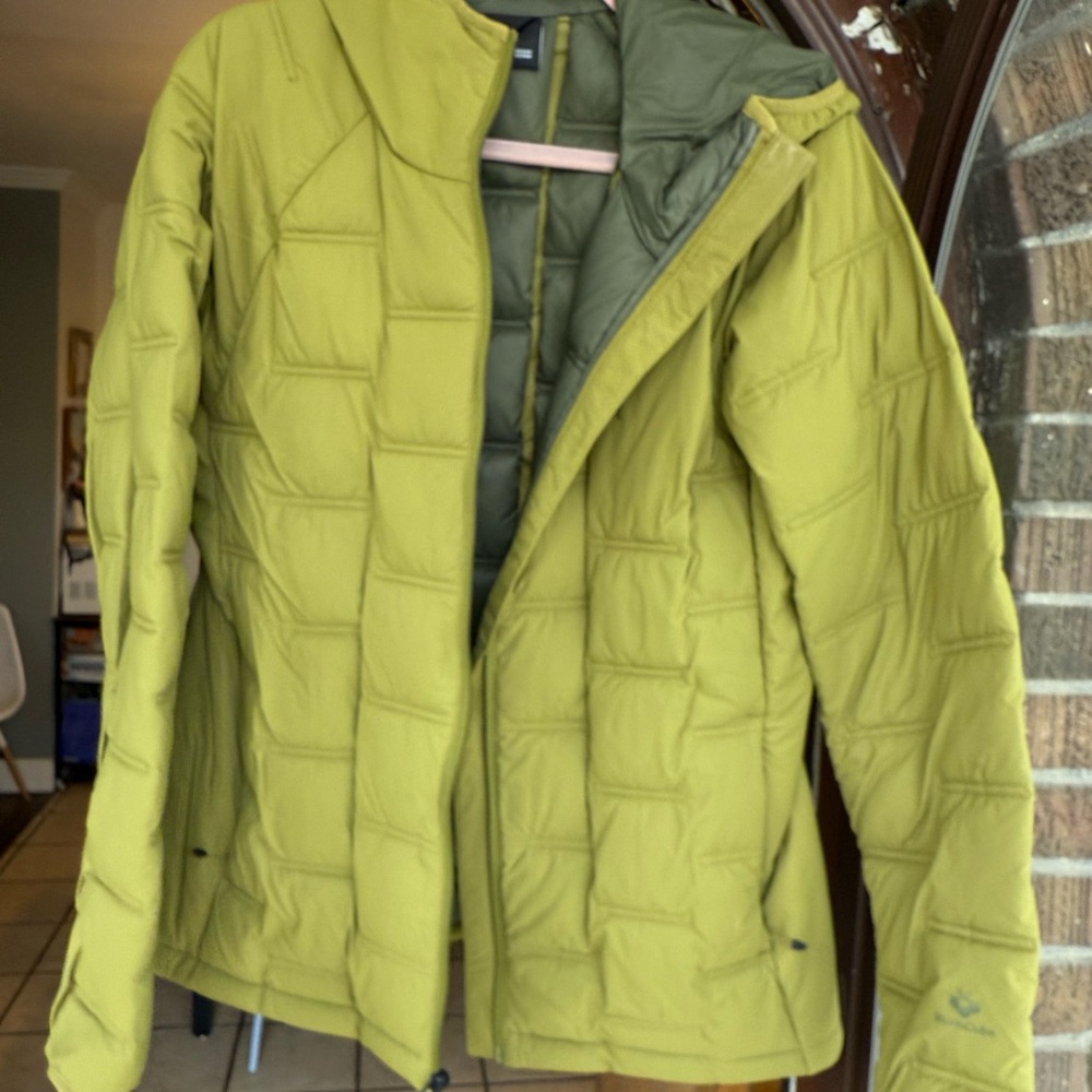 Marmot Puffer Jacket Women’s Large Green Full Zip 800 Fill Down Coat Insulated